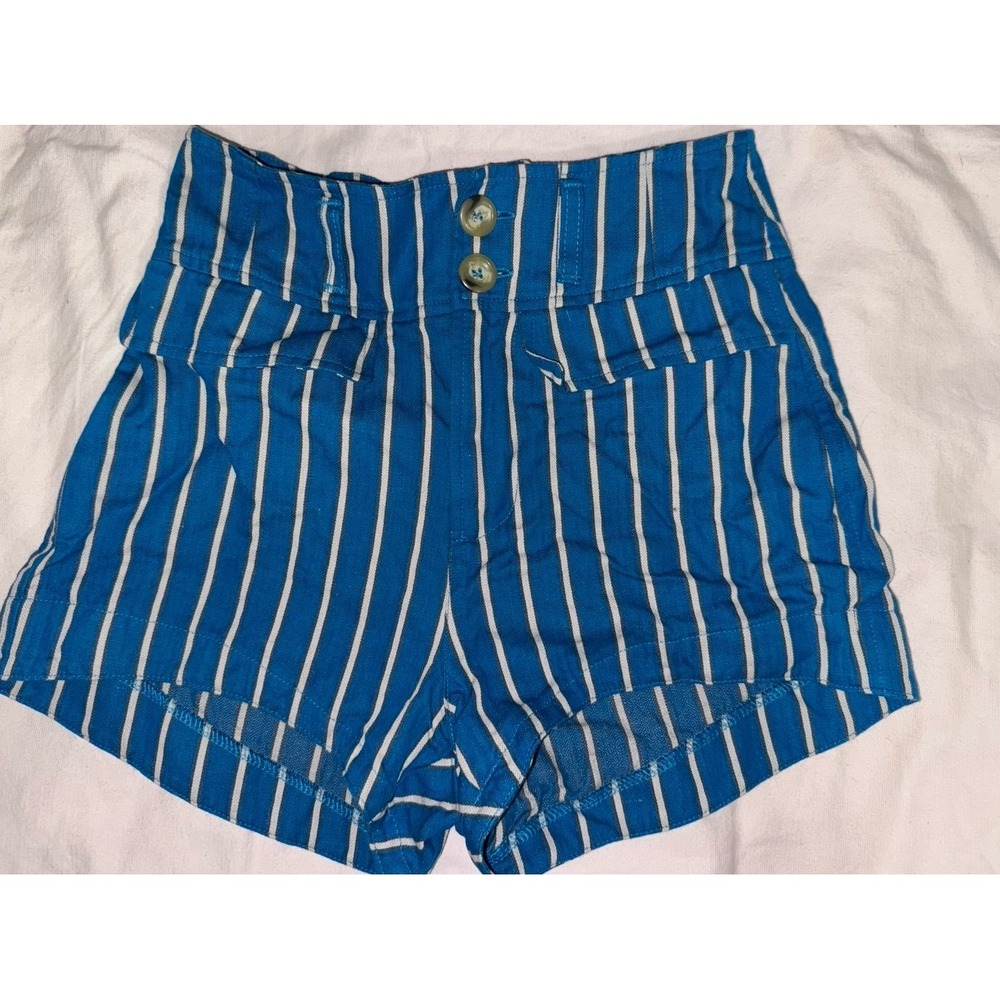 Ciao Lucia Blue and White Striped High Waist Shorts
